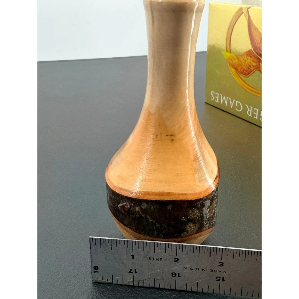 B. W. Jones Signed Live Edge Wood Bud Vase Natural Bark Artisan Decor 6.5in